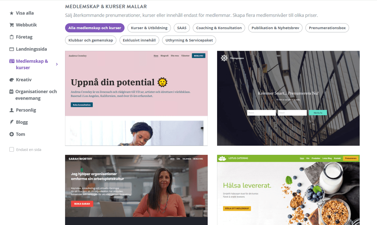 Prenumerationsverksamhet med Strikingly