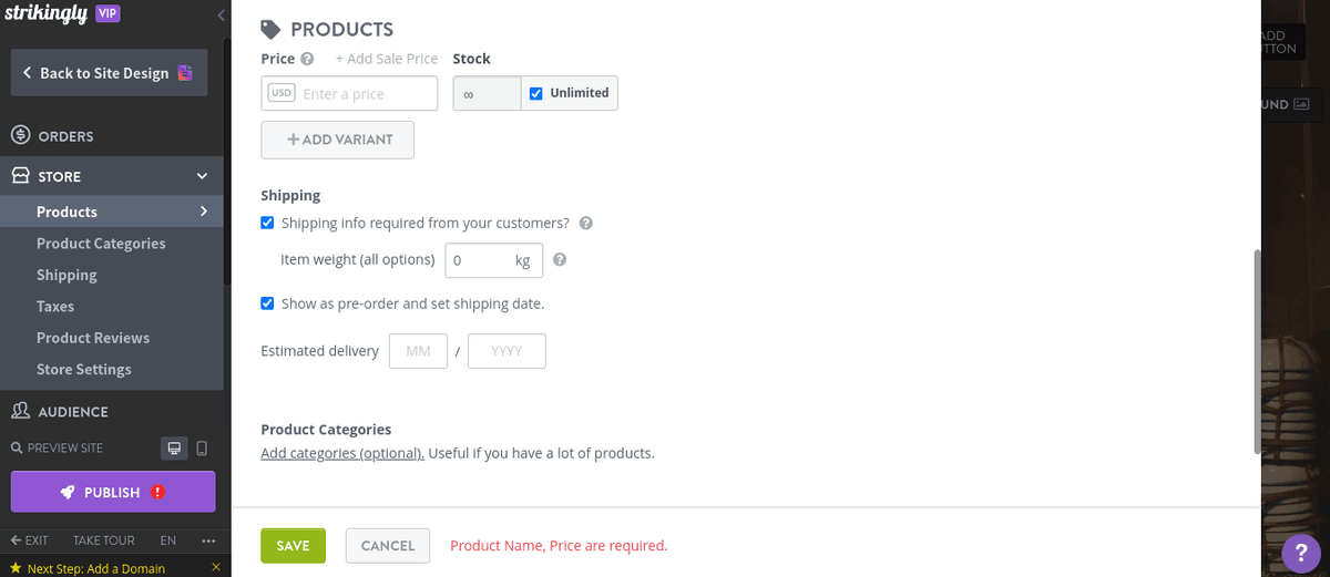 Tùy chọn giao hàng 
