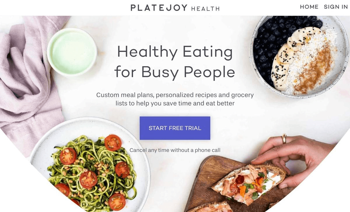 Planification de repas personnalisée avec PlateJoy