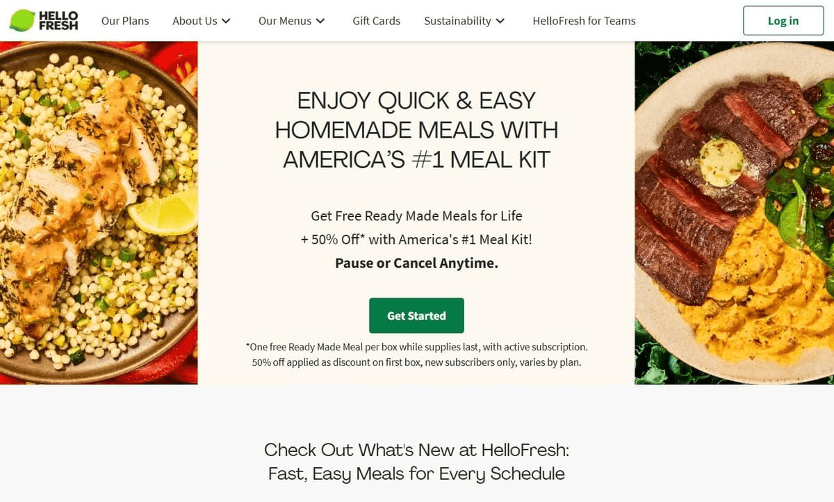 HelloFresh : Plans de repas personnalisables