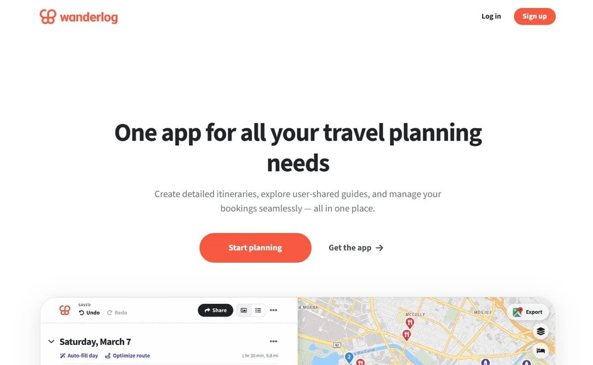 Wanderlog : Outil de planification collaborative