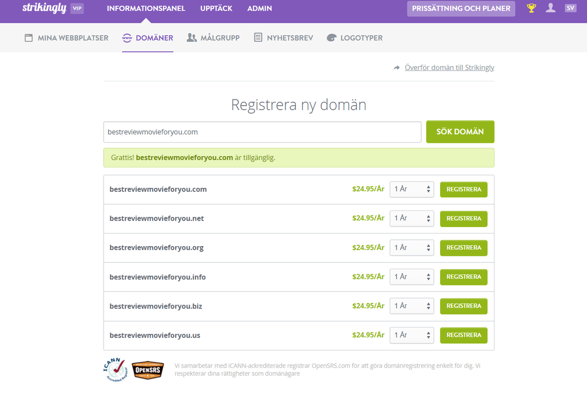 Välja ett företagsdomännamn
