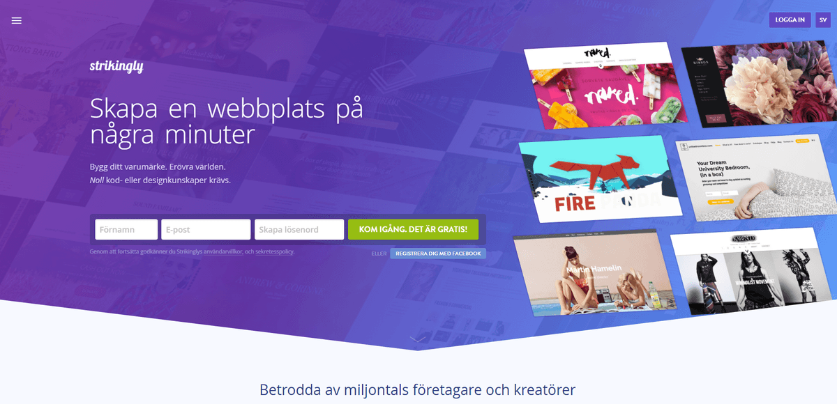Bygg din drömfotografiwebbplats med Strikingly