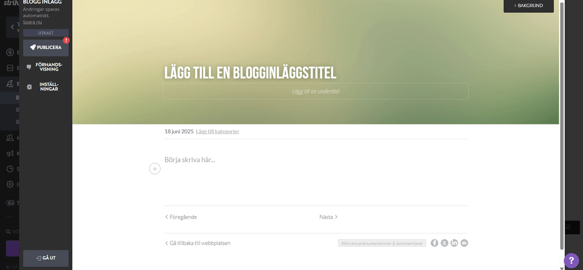 Bygg din blogg med Strikingly