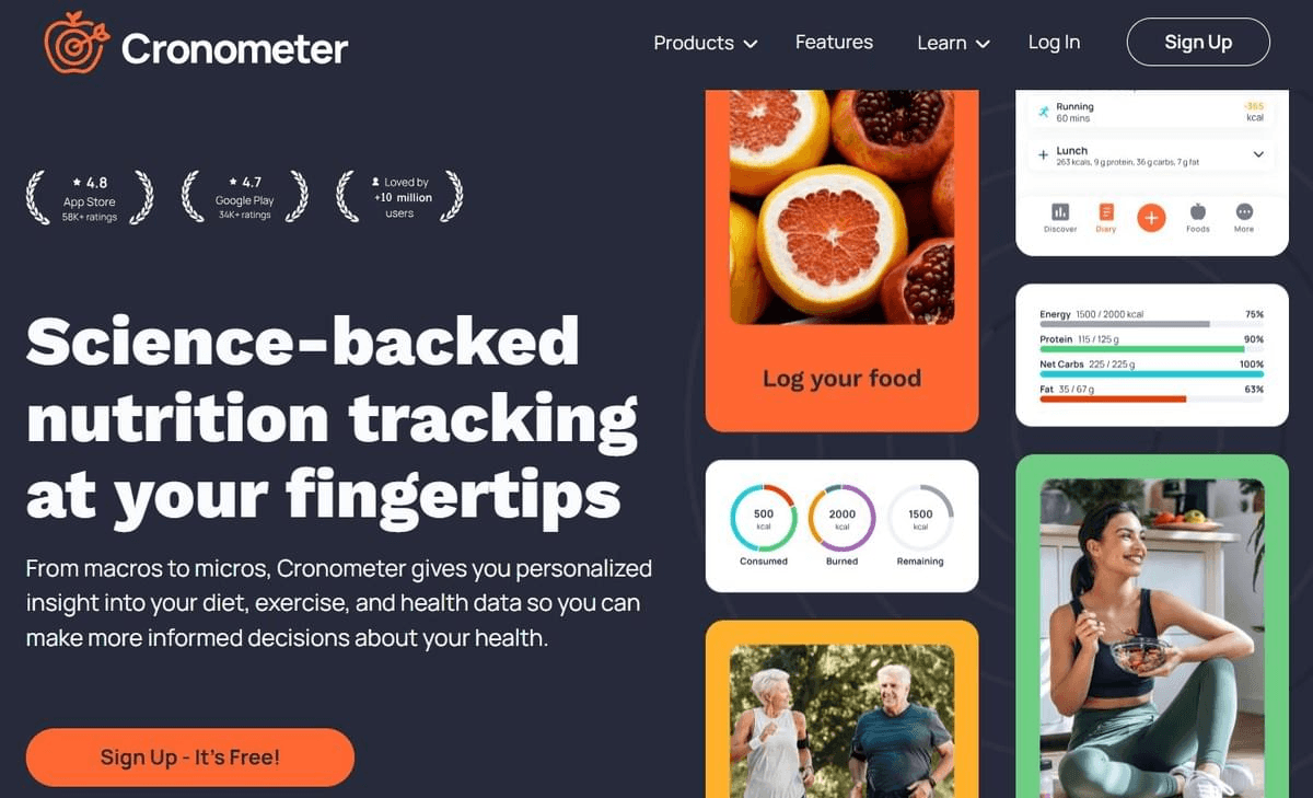 Suivre les objectifs nutritionnels avec Cronometer