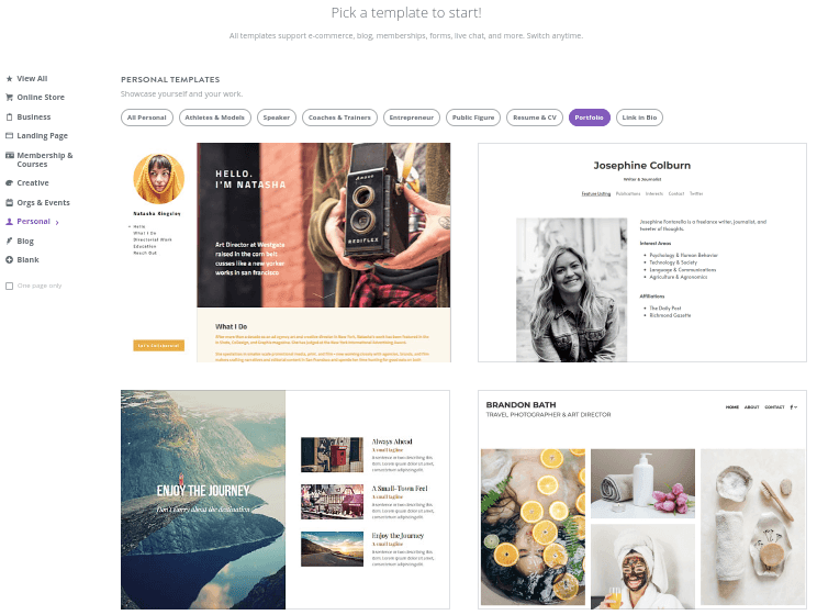 Tạo trang web Strikingly