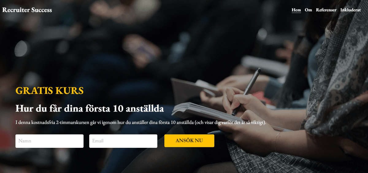 Maximera dina affärsleads med Strikingly