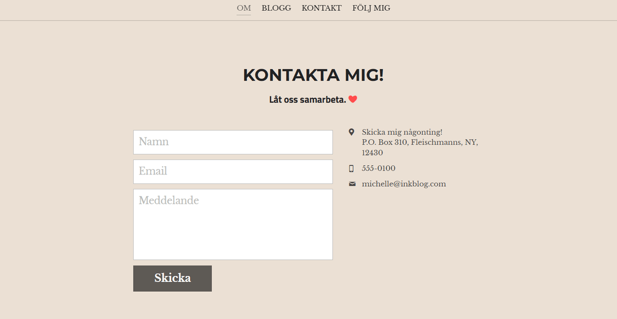 Kontakt- och supportinformation