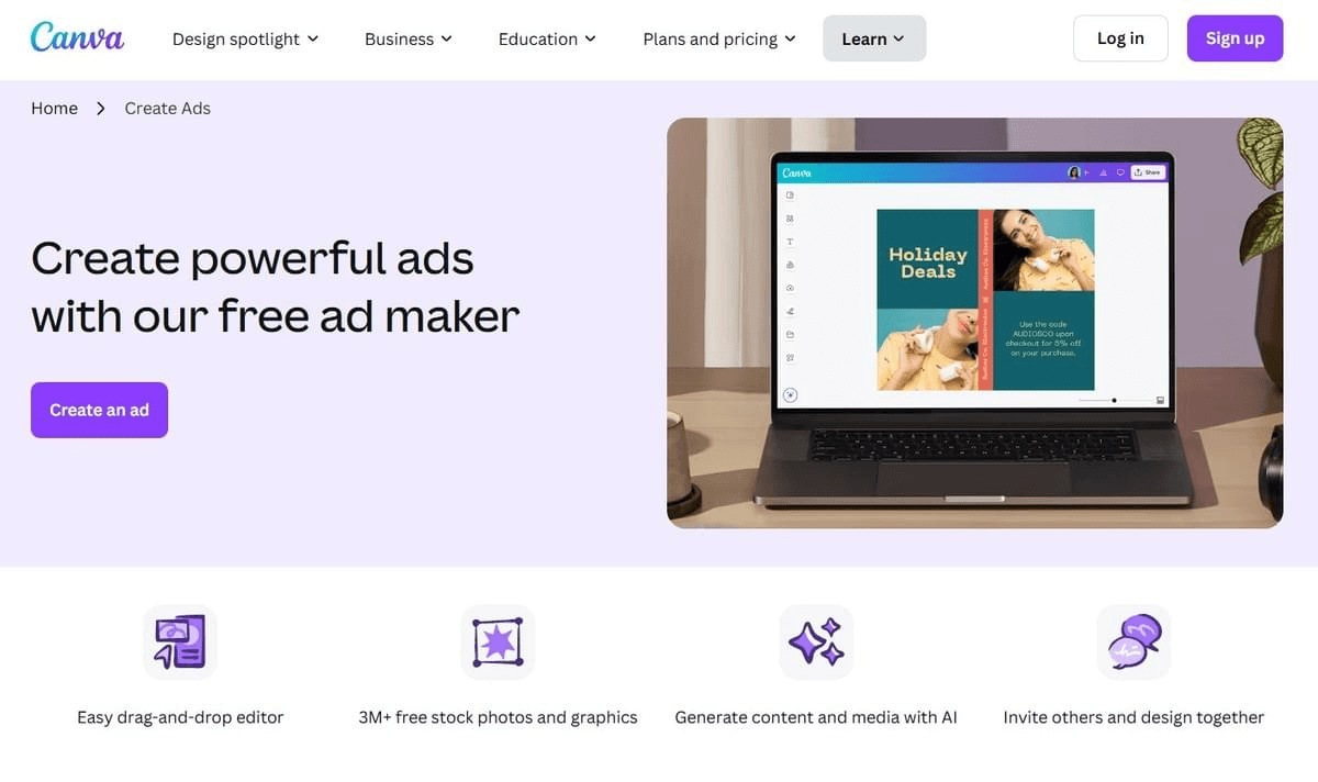 Exemples de plateformes offrant la conception publicitaire automatisée