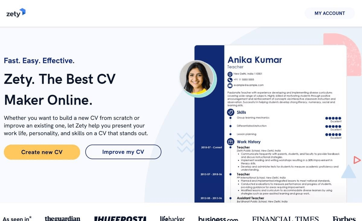 Exemples de Créateurs de CV Pilotés par l'IA