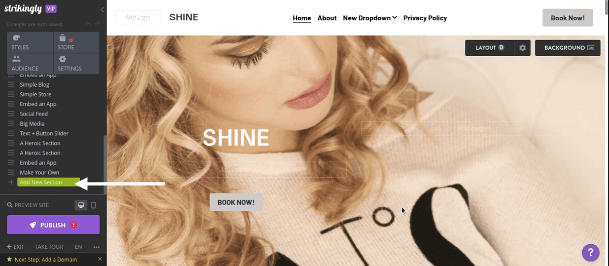 Cách Thêm Đồ Hoạ Vector Vào Trang Web Strikingly