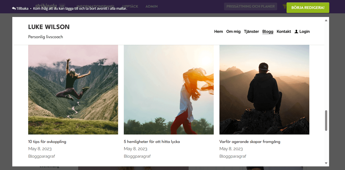 Hur man bygger en fantastisk bloggwebbplats med Strikingly