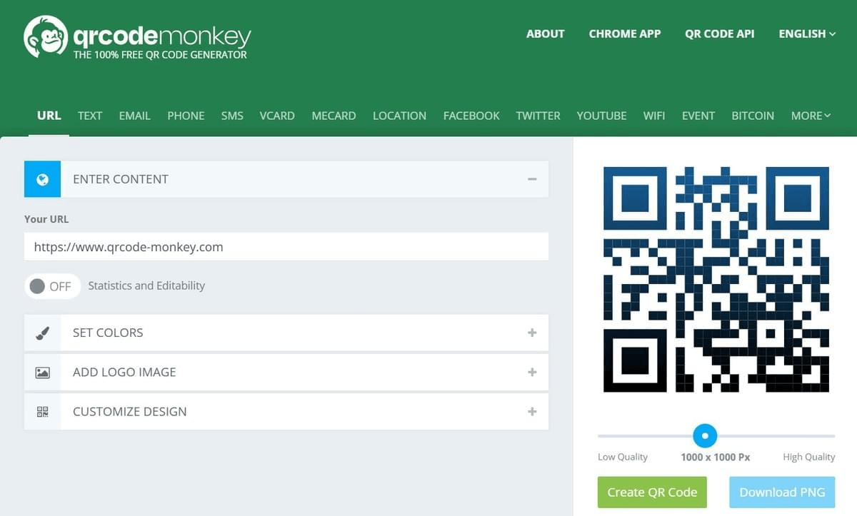 Générateur de code QR par QR Code Monkey