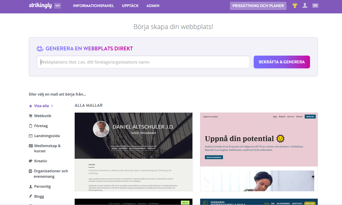 Visuellt slående webbplatser