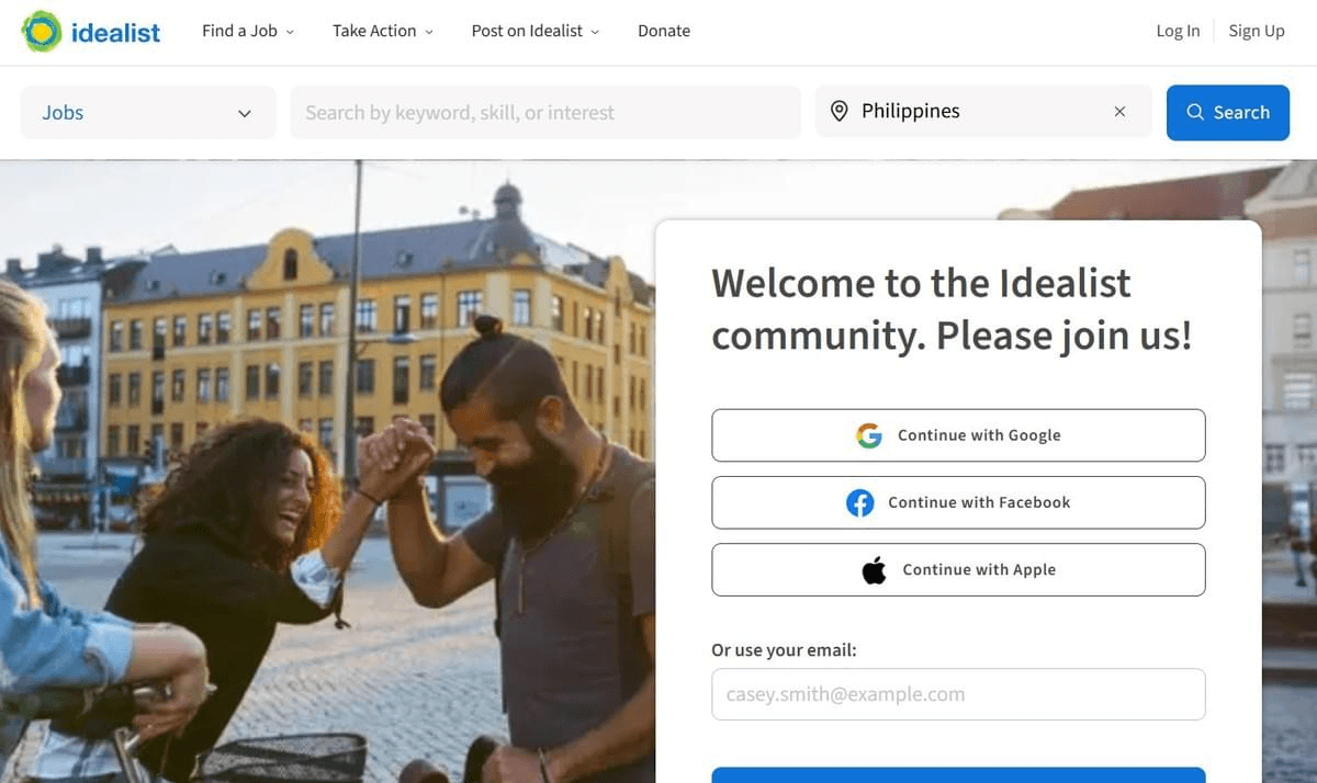 Idealist : Emplois dans le secteur non lucratif et social