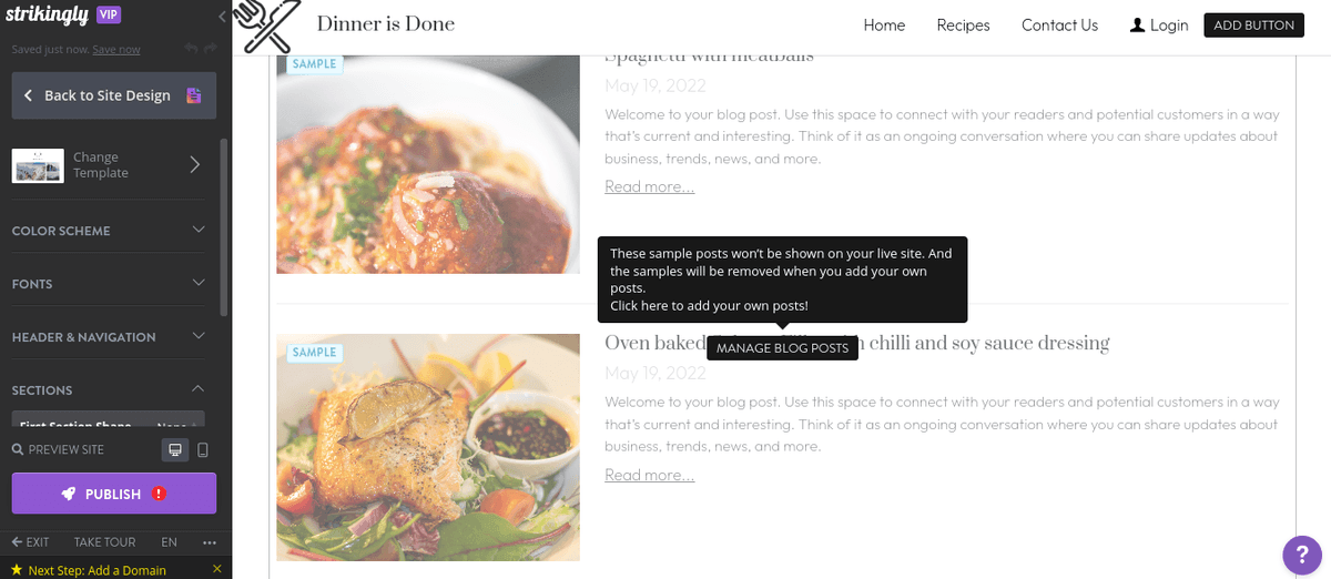 Truy cập trình chỉnh sửa blog