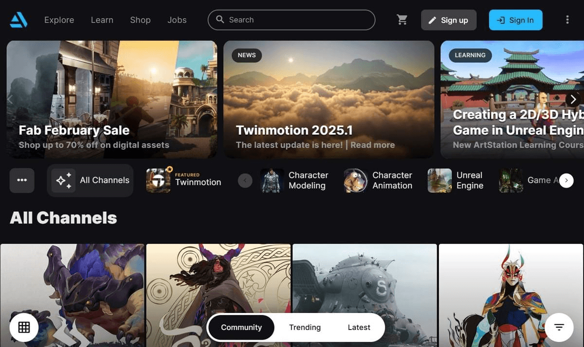 Exemples de sites web célébrant l'art, la musique ou le théâtre
