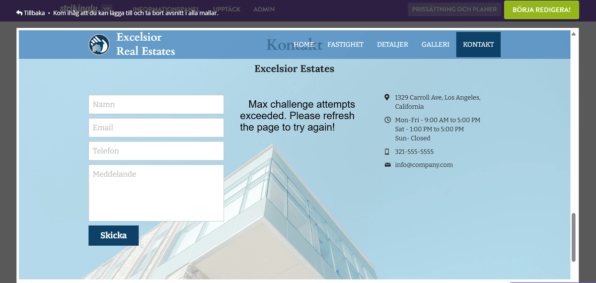 Ställ in kontaktformulär 
