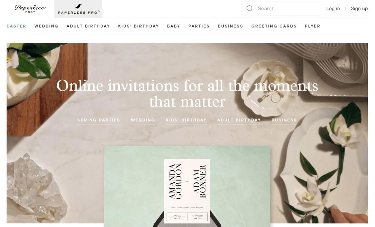 Paperless Post : Invitations numériques élégantes