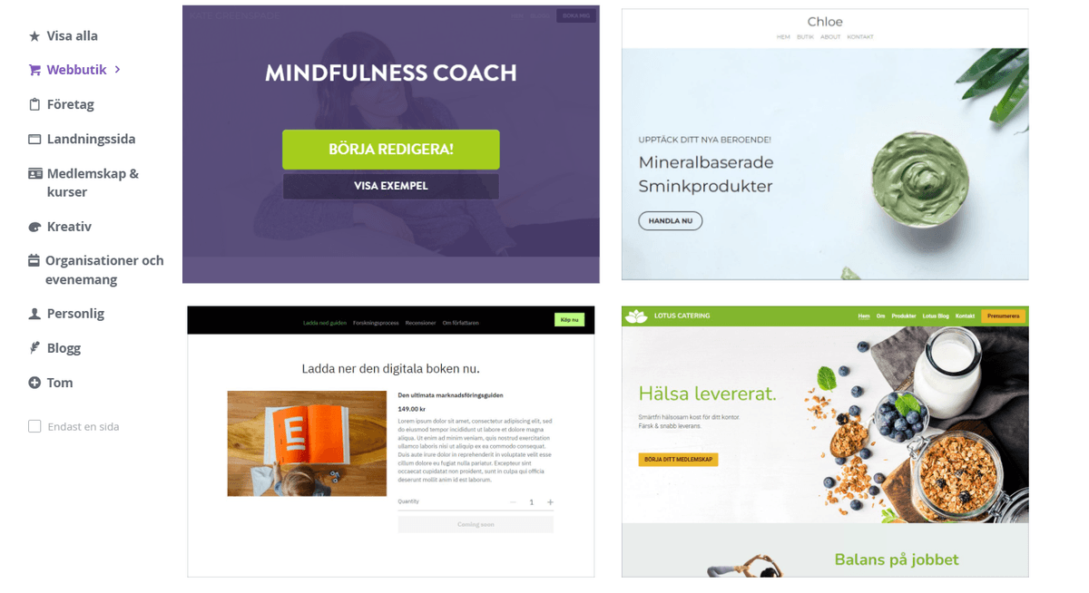 Använda Strikinglys anpassningsbara mallar