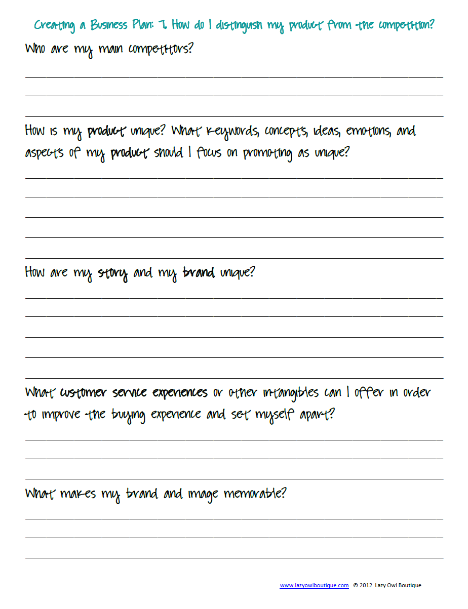 Simple business plan template free fill in the blank
