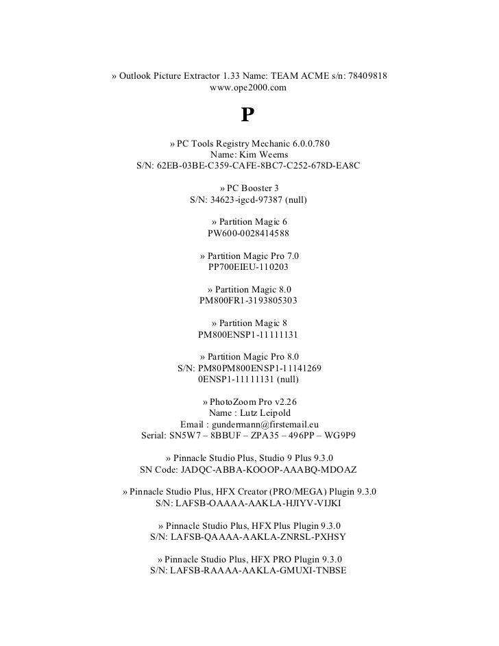 Serial key for pinnacle studio 16