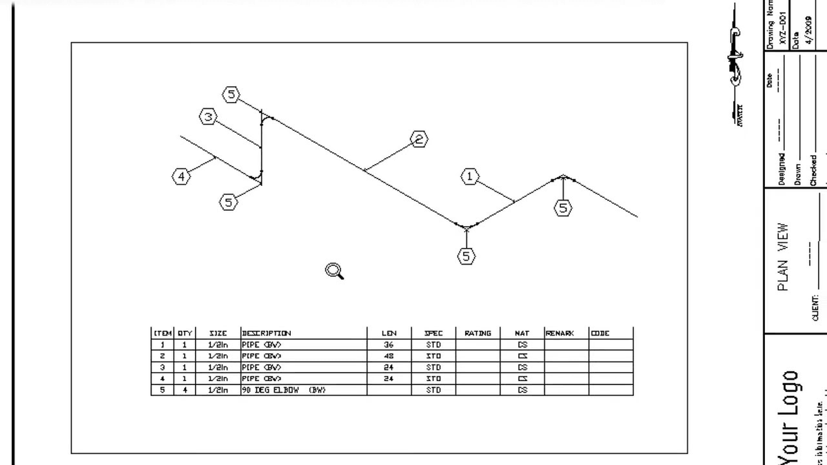 Isometric piping drawing tools