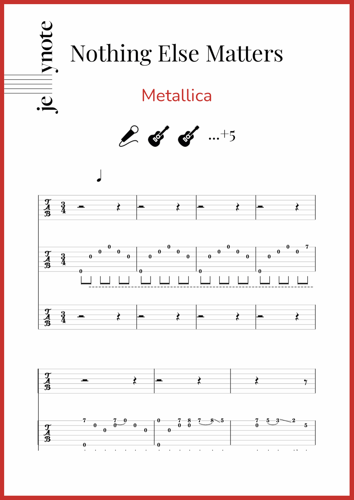Metallica nothing else matters chords piano