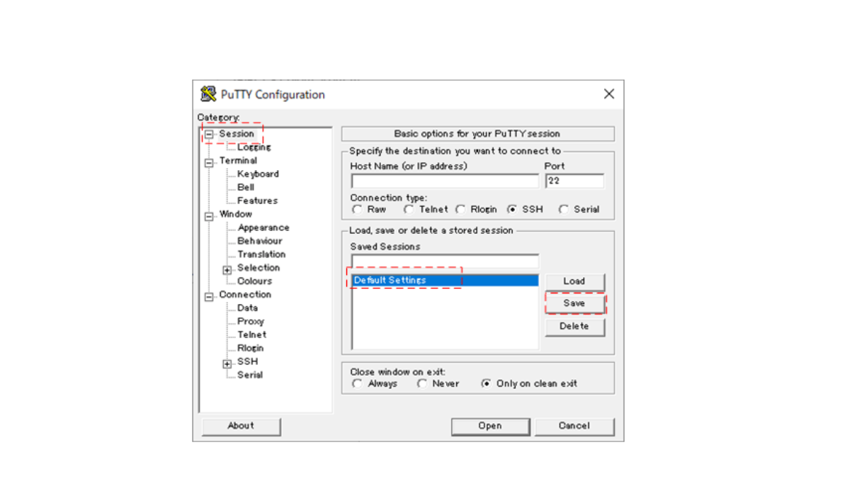 Solar putty ssh