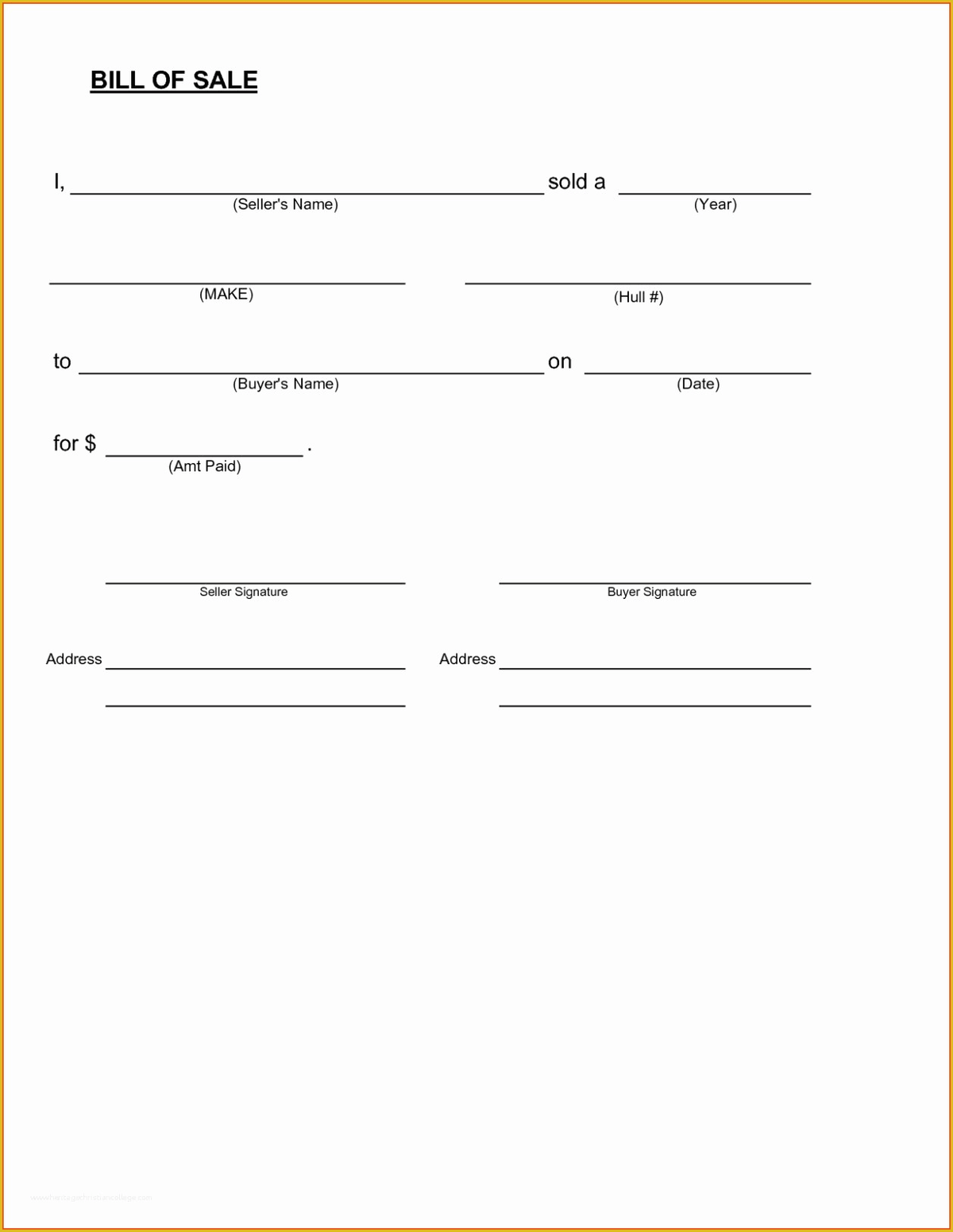 Bill of sale ga template