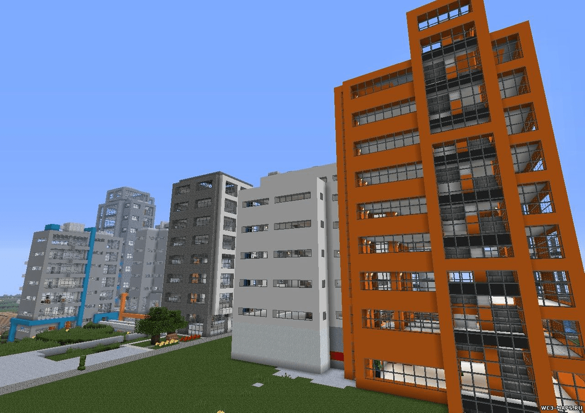 Minecraft 1.7.10 city maps fully decorated
