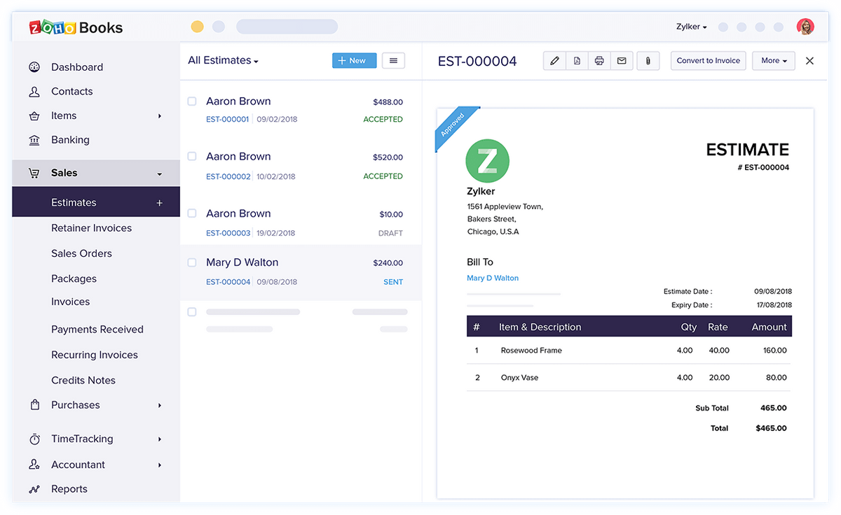 My invoice and estimate program