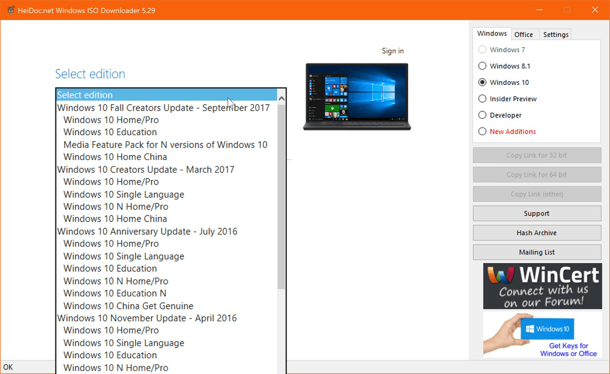 Download windows 10 iso