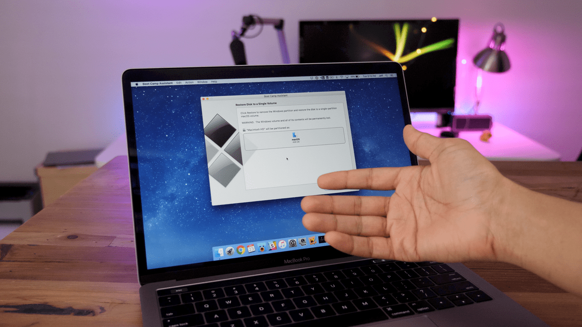 Can't partition mac os for windows