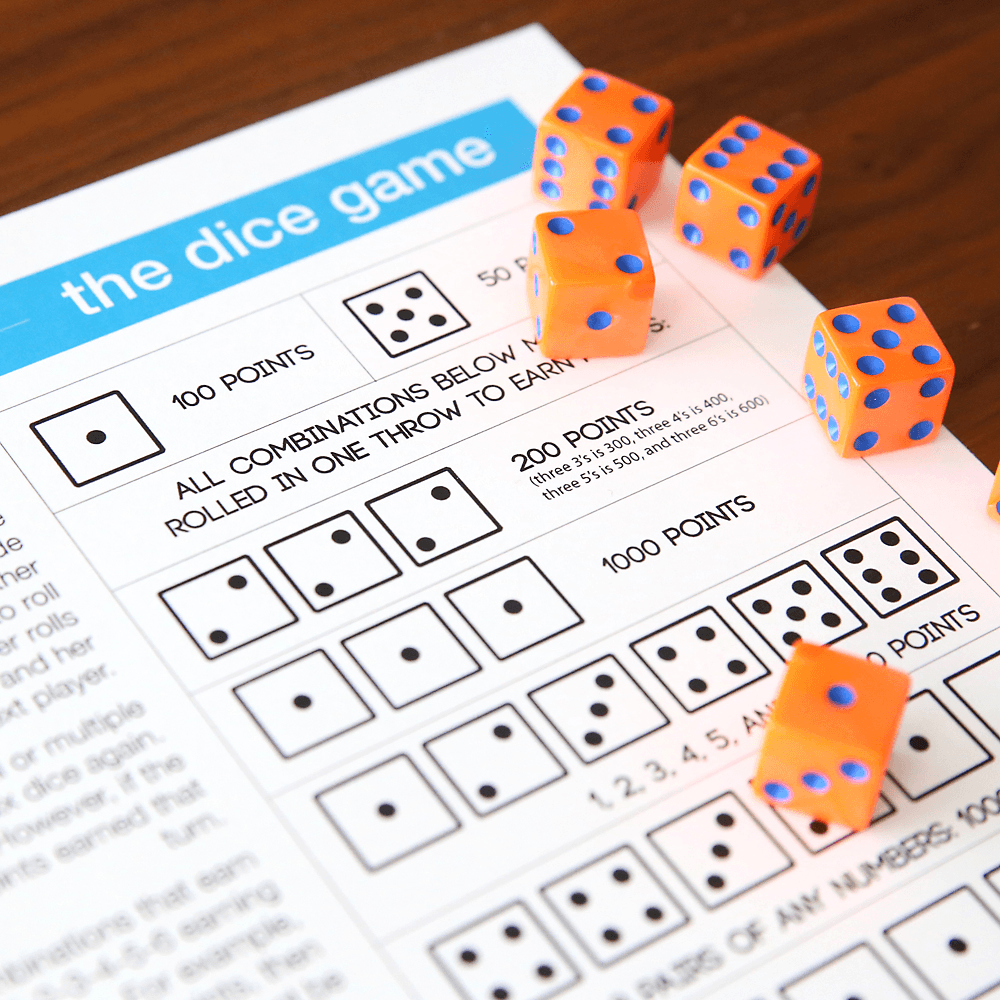 People play dice games around a table