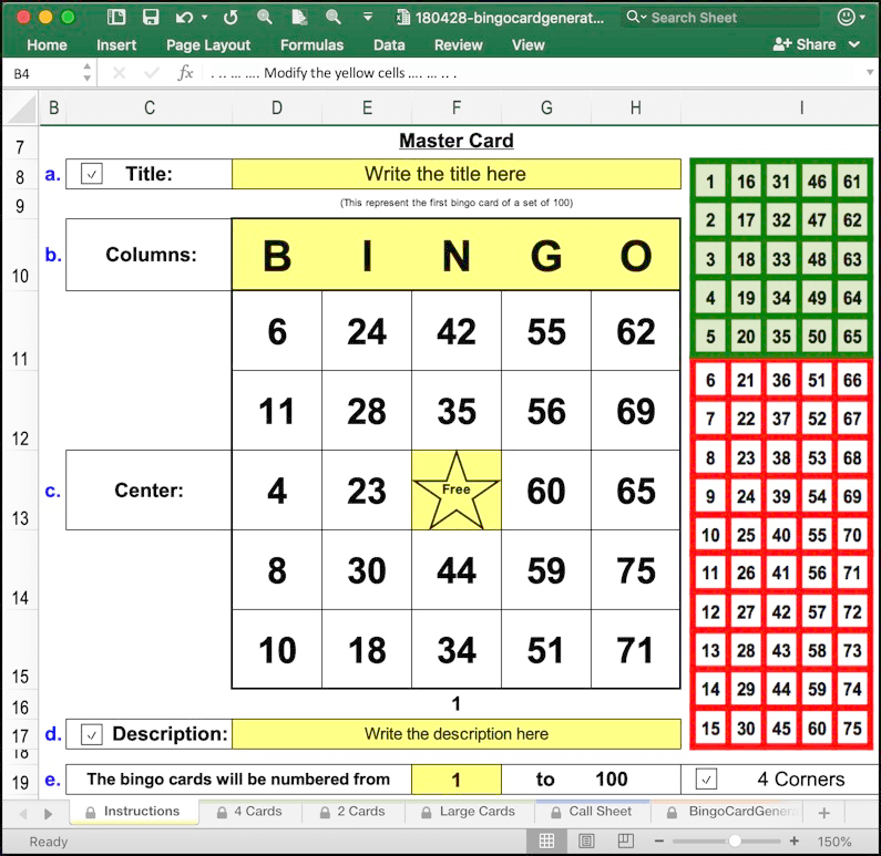 Office bingo card generator