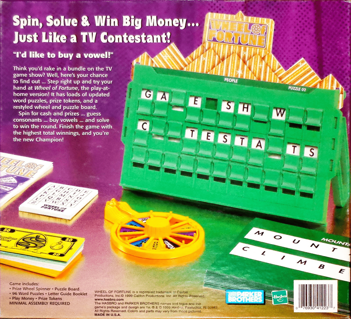 Disney wheel of fortune board game instructions