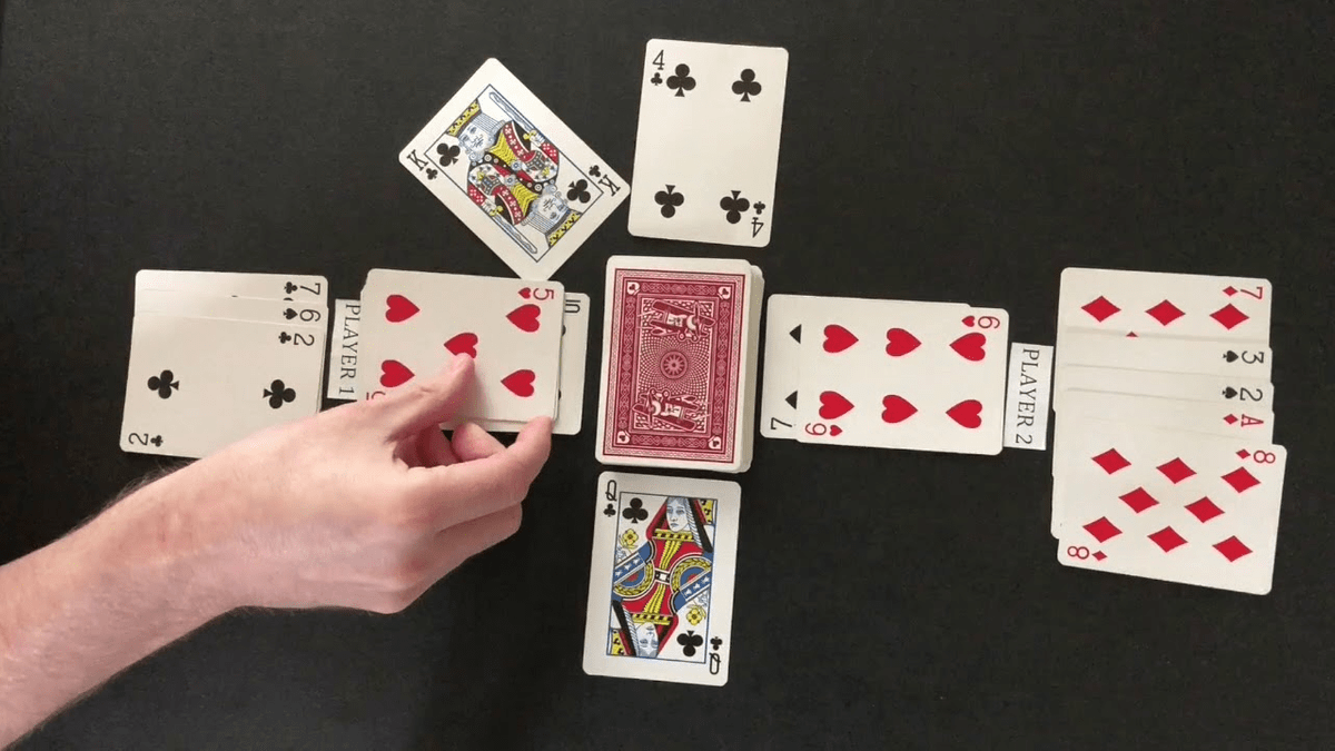 Golf card game with two players