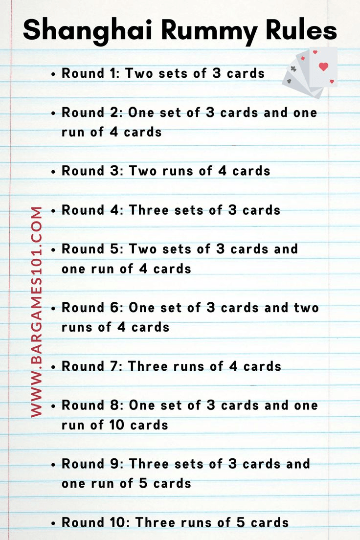 Shanghai card game variations