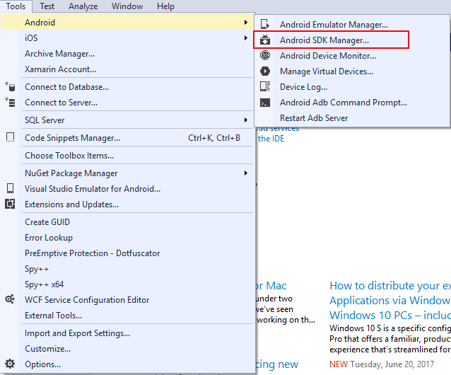 Visual studio for mac android sdk location
