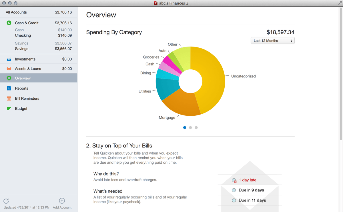 Quikan Quicken orgnize yur money for mac