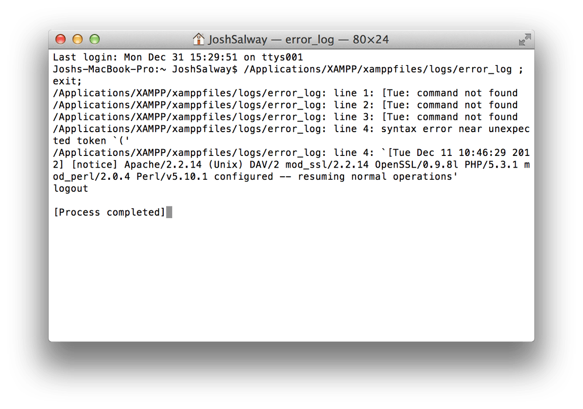 Enter password for mysql in mac os x terminal