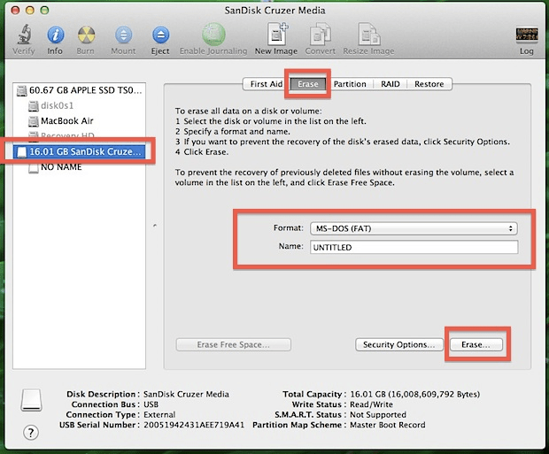 Format new usb for mac