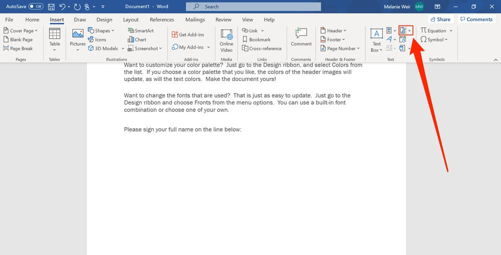 Digital signature in word for mac