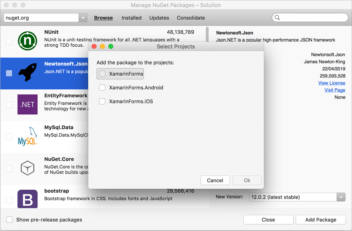 Visual studio for mac can't load prism for ios app dele...