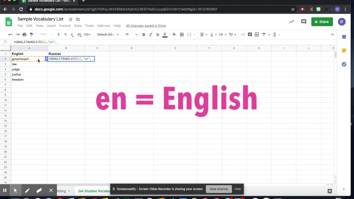 Google translate for excel mac