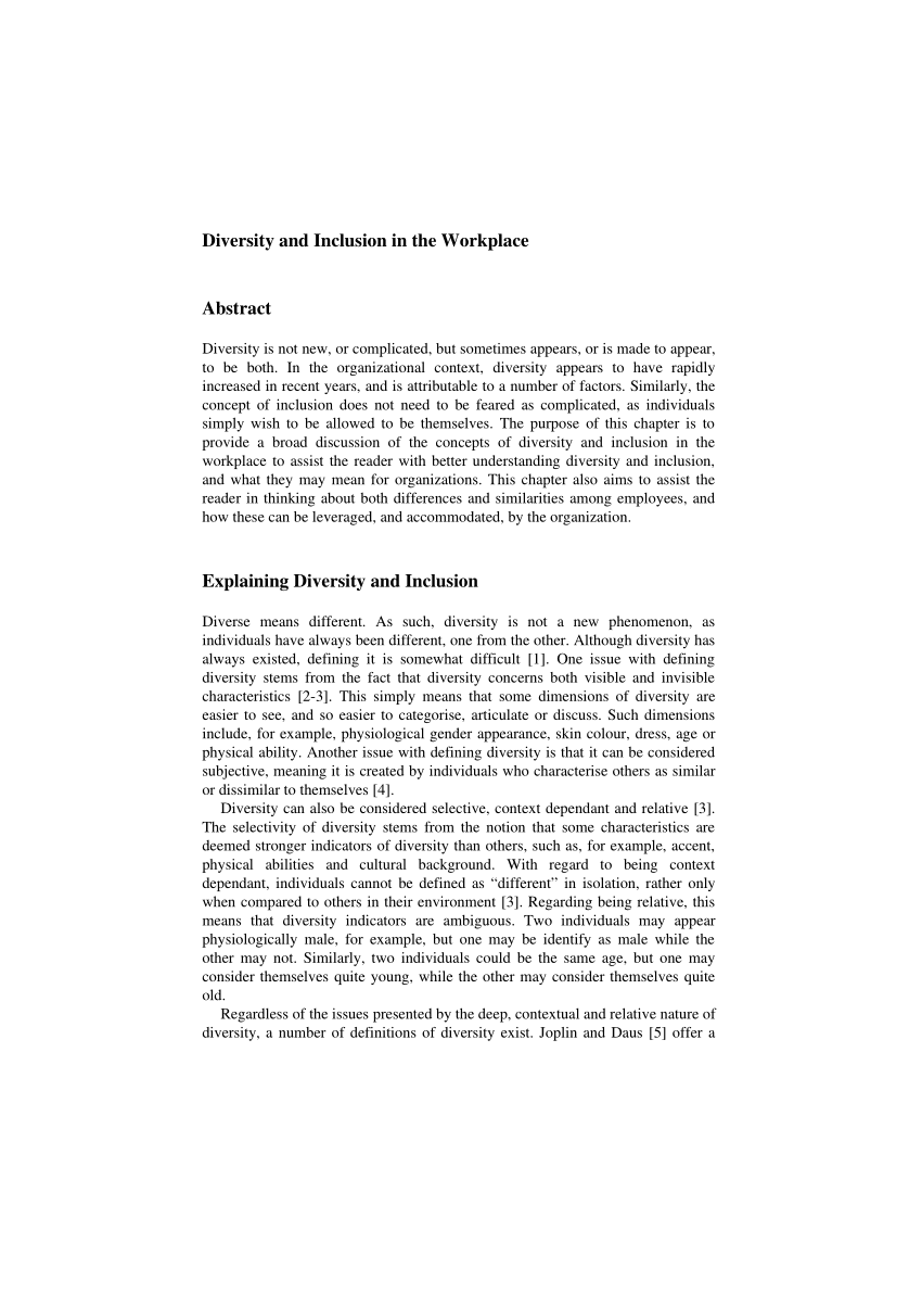 Managing workplace diversity and inclusion pdf