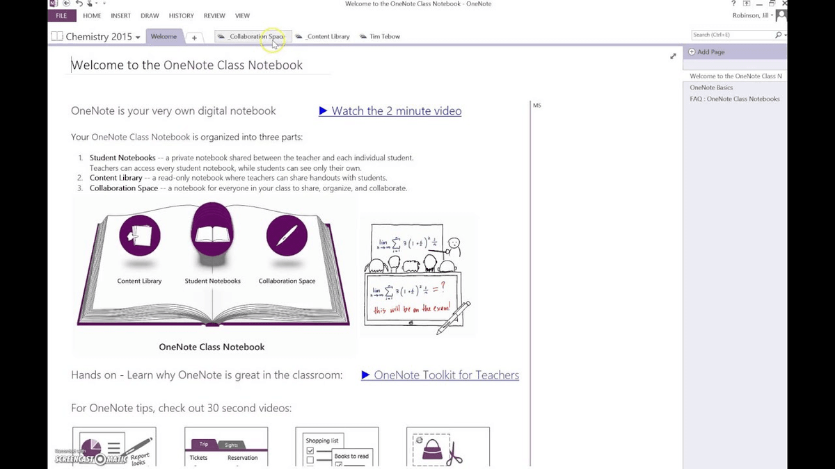 Examples of great onenote class notebooks
