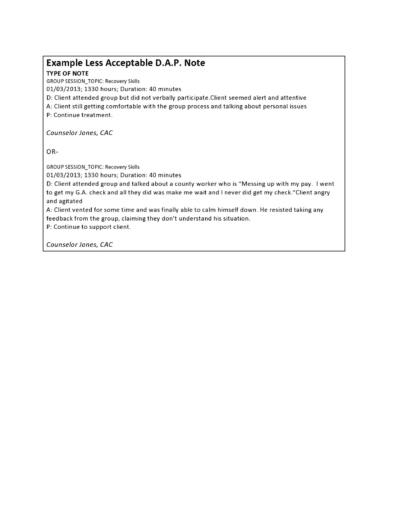 Darp note examples