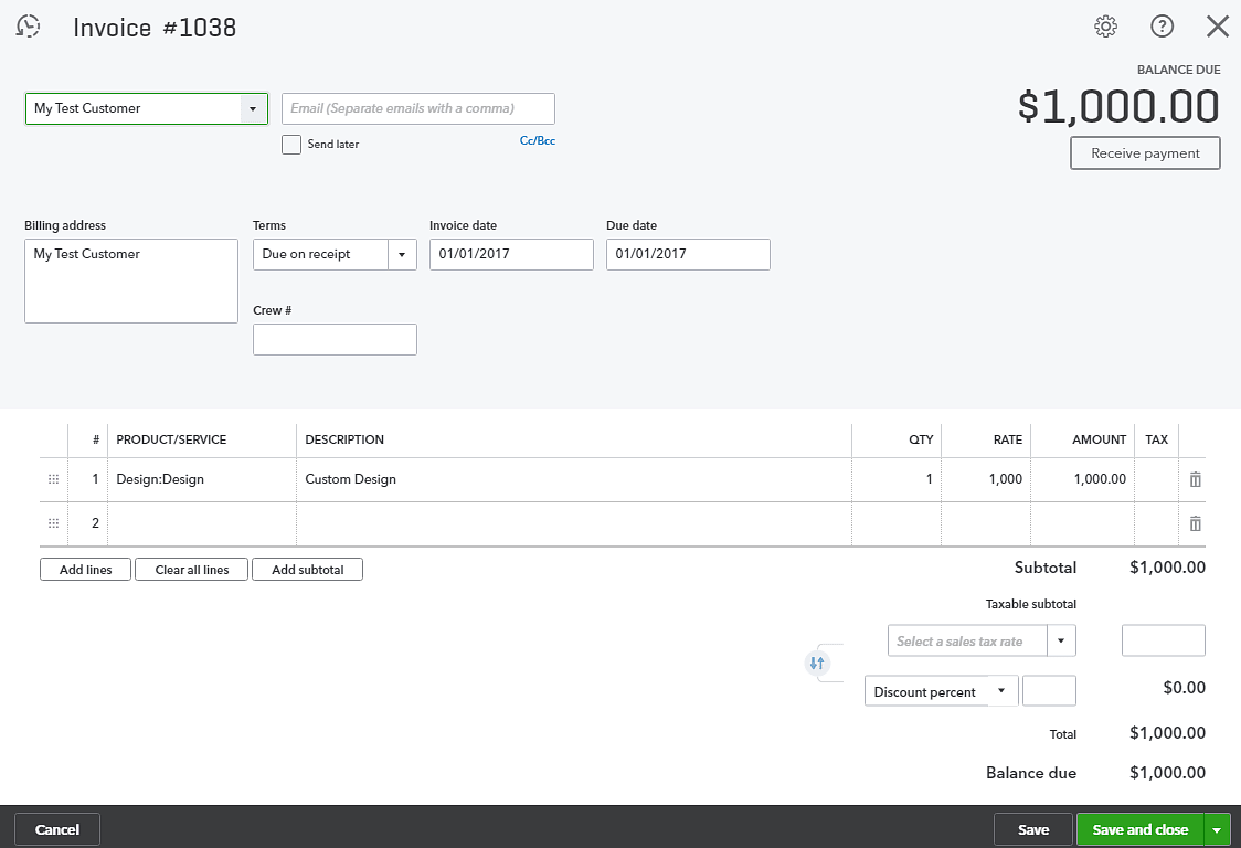 Handle a nsf check in quickbooks for mac